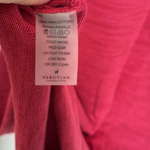 Peruvian Connection Solstice Pima Cotton Knit Maxi Long Sleeve V Neck Dress - Picture 9 of 9